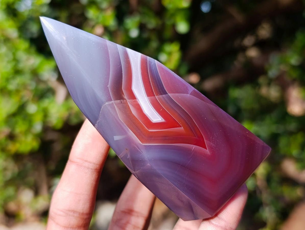 Polished Strawberry Agate Standing Display Crystal x 1 From Mozambique
