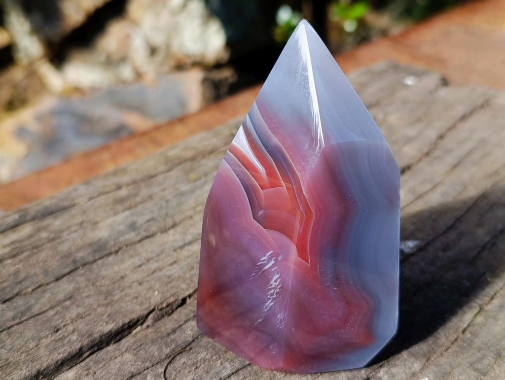 Polished Strawberry Agate Standing Display Crystal x 1 From Mozambique