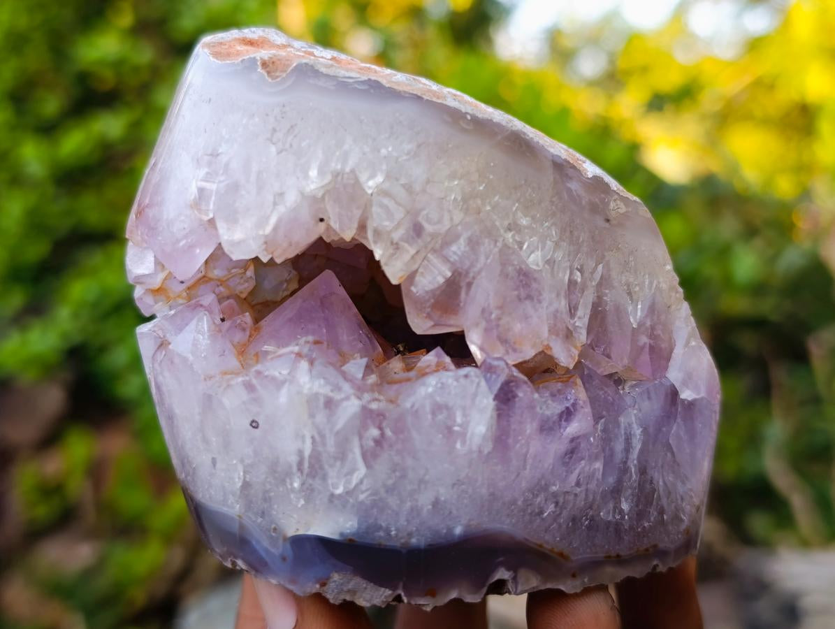 Polished Agate with Crystalline Amethyst Centre x 1 From Maintirano, Madagascar