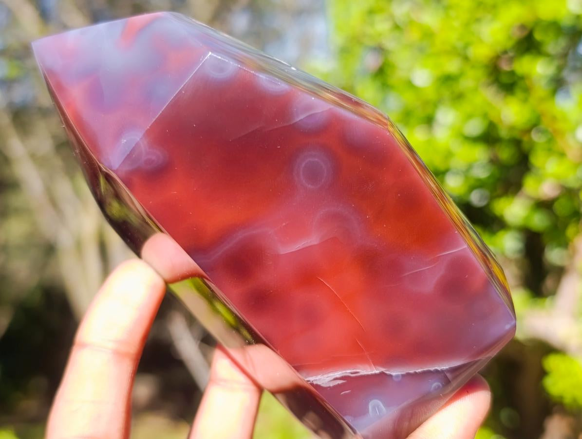 Polished Strawberry Agate Display Crystal x 1 From Mozambique