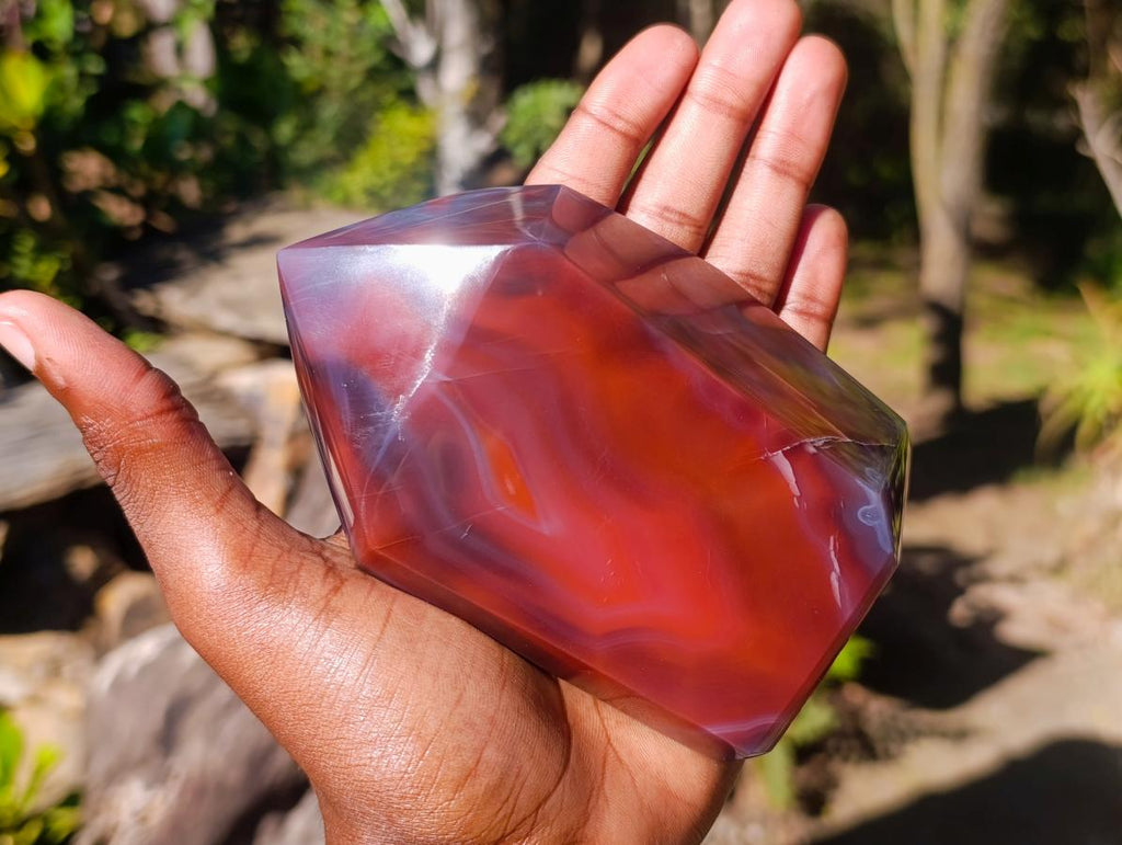 Polished Strawberry Agate Display Crystal x 1 From Mozambique