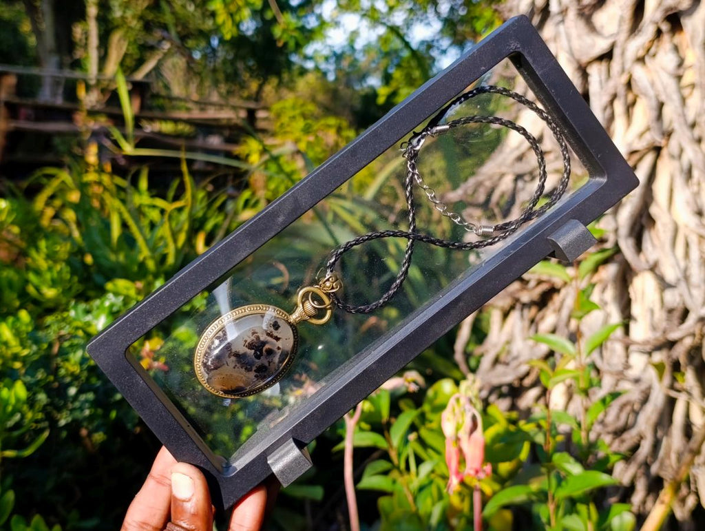 Hand Made Dendritic Agate Necklace in Display Case - Sold Per Item - From Moralambo, Madagascar