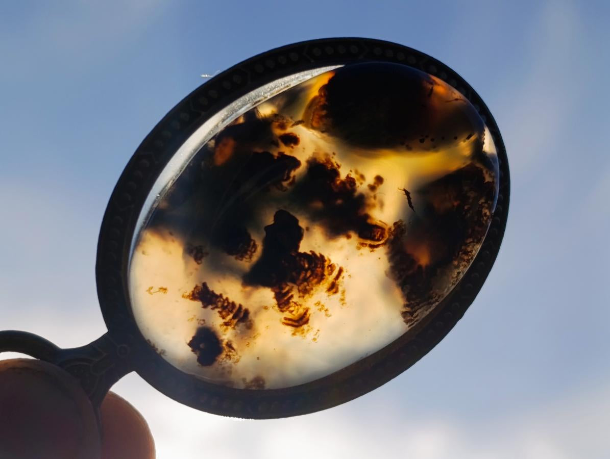 Hand Made Dendritic Agate Necklace in Display Case - Sold Per Item - From Moralambo, Madagascar