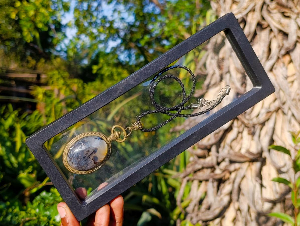 Hand Made Dendritic Agate Necklace in Display Case - Sold Per Item - From Moralambo, Madagascar