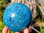 Polished Chrysocolla, Azurite and Malachite Conglomerate Sphere x 1 From Congo