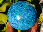Polished Chrysocolla, Azurite and Malachite Conglomerate Sphere x 1 From Congo