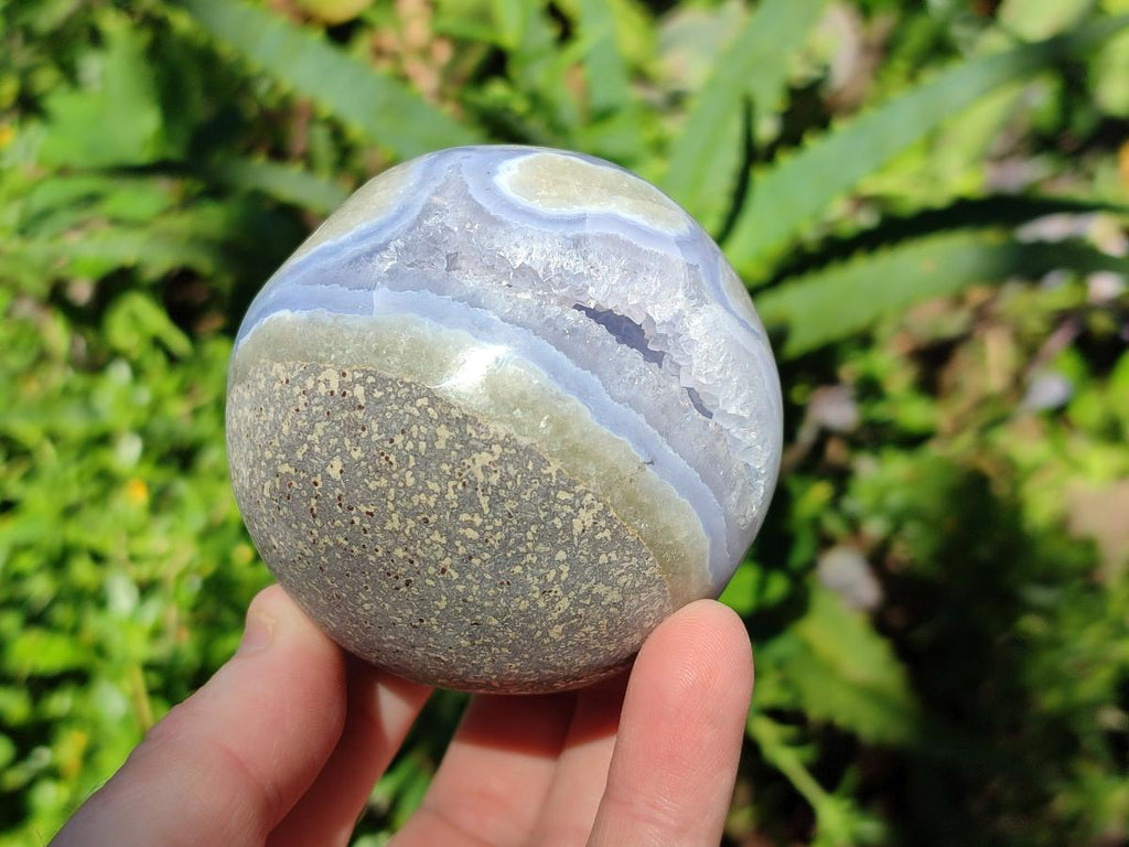 Polished Rare Blue Lace Agate Sphere x 1 From Nsanje, Malawi