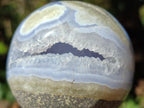 Polished Rare Blue Lace Agate Sphere x 1 From Nsanje, Malawi