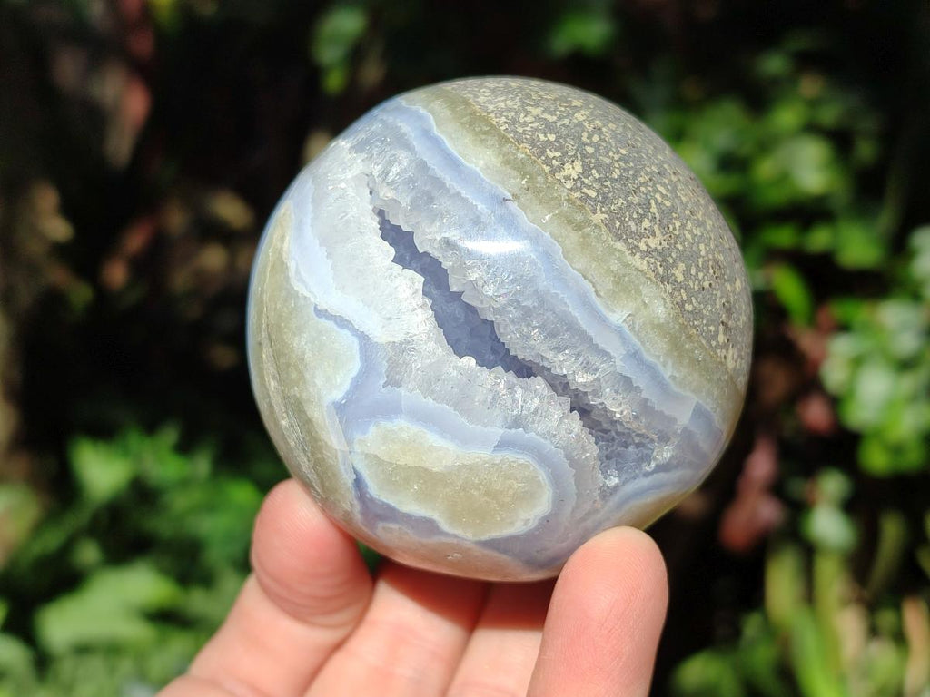 Polished Rare Blue Lace Agate Sphere x 1 From Nsanje, Malawi