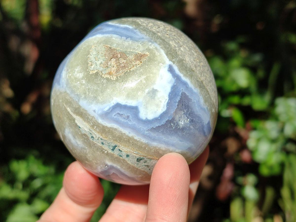 Polished Rare Blue Lace Agate Sphere x 1 From Nsanje, Malawi