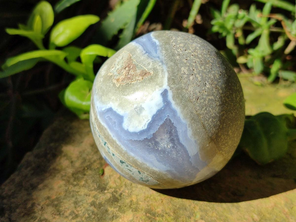 Polished Rare Blue Lace Agate Sphere x 1 From Nsanje, Malawi