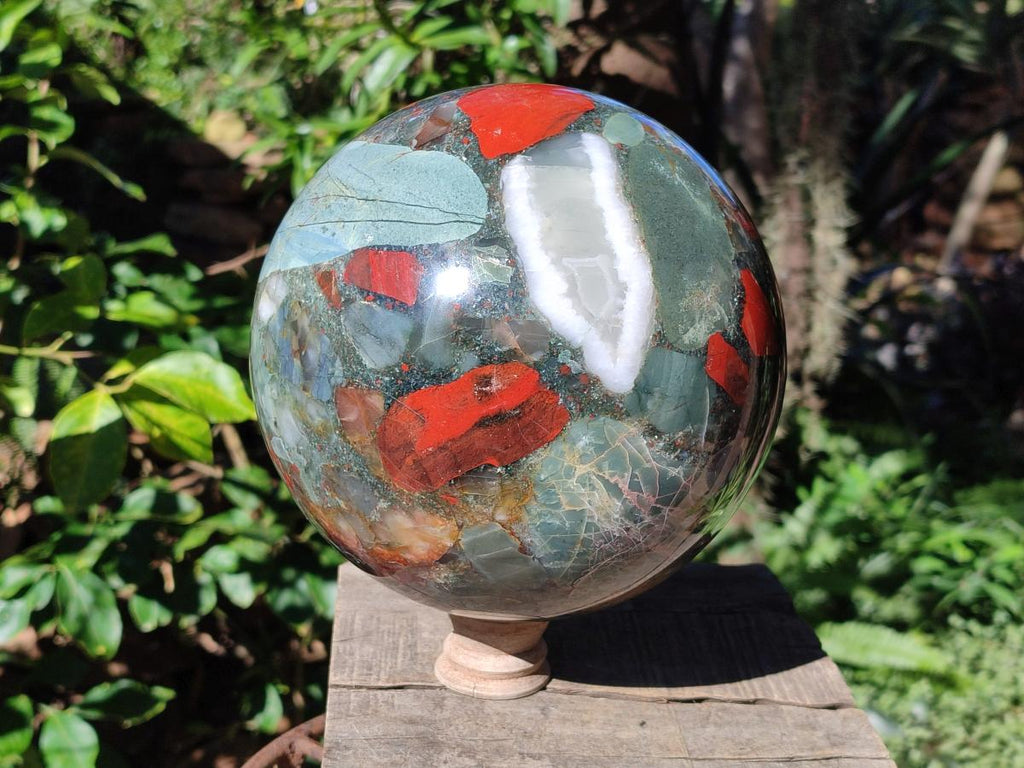 Polished XL Bloodstone Sphere x 1 From Swaziland
