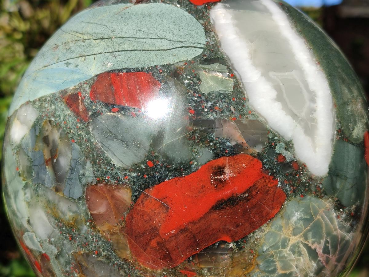 Polished XL Bloodstone Sphere x 1 From Swaziland