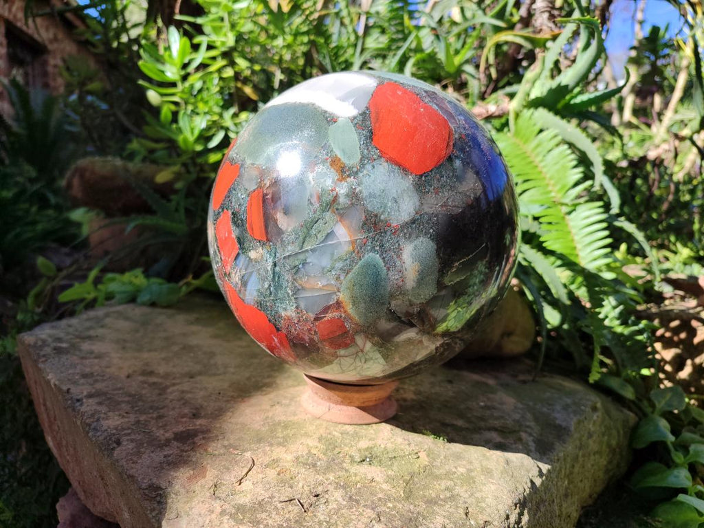 Polished XL Bloodstone Sphere x 1 From Swaziland