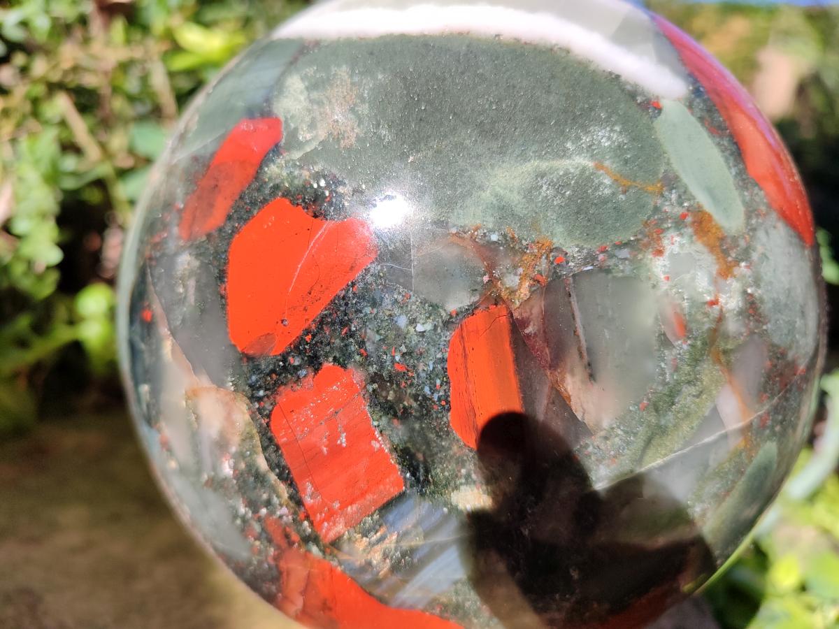 Polished XL Bloodstone Sphere x 1 From Swaziland