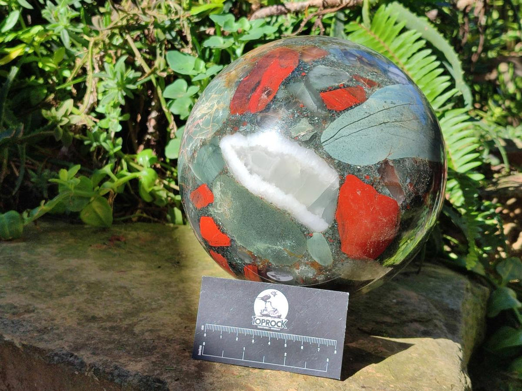 Polished XL Bloodstone Sphere x 1 From Swaziland