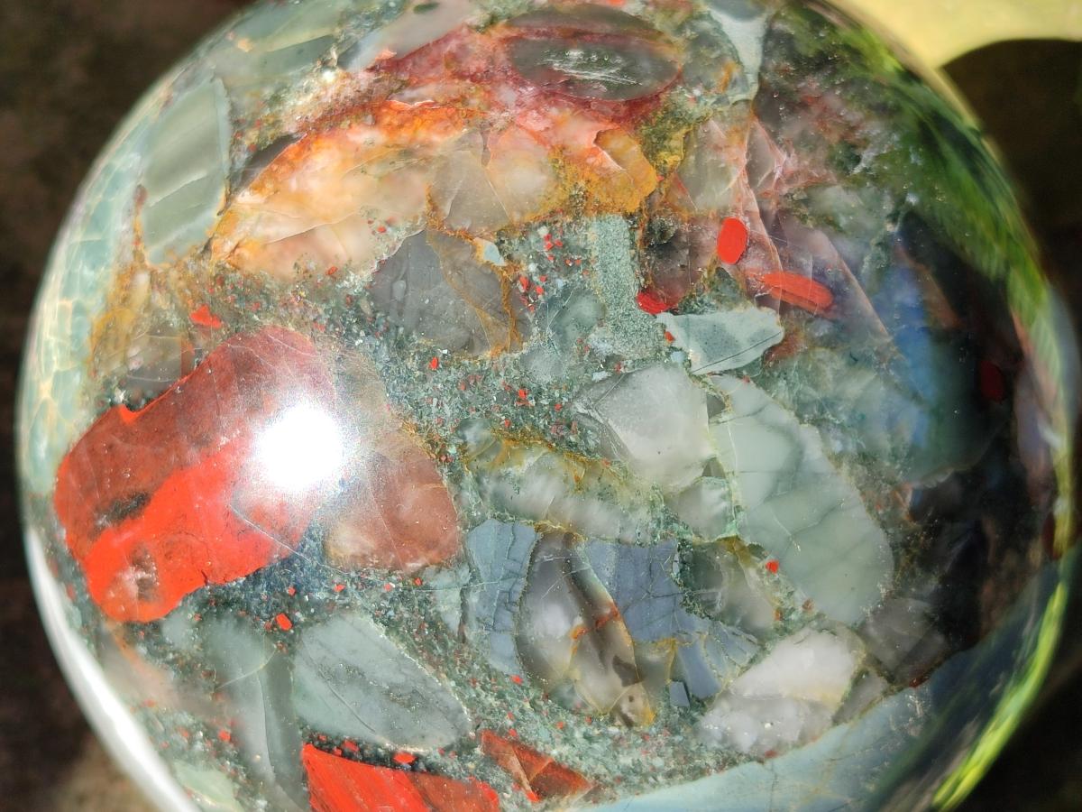 Polished XL Bloodstone Sphere x 1 From Swaziland