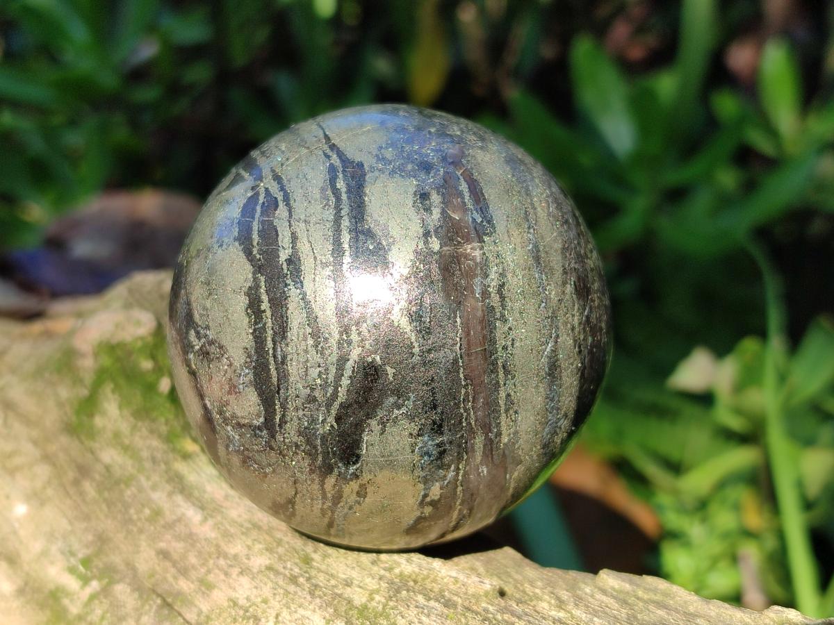 Polished Golden Pyrite "Pharaoh Stone" Sphere x 1 From Iron Duke Mine, Zimbabwe
