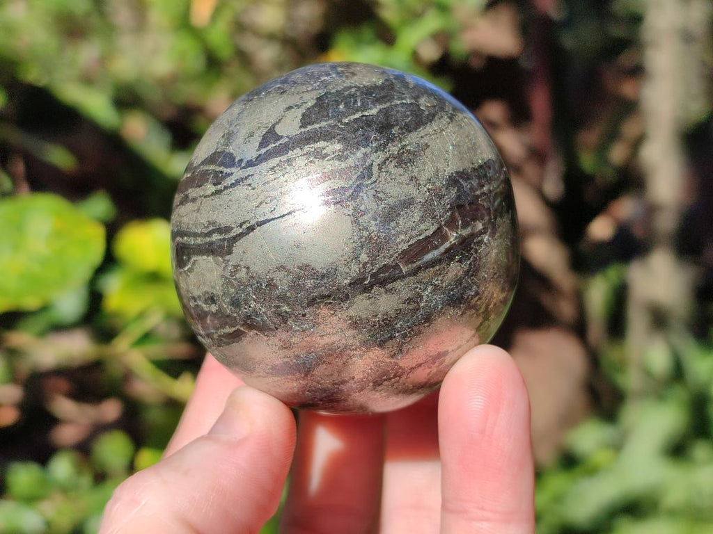 Polished Golden Pyrite "Pharaoh Stone" Sphere x 1 From Iron Duke Mine, Zimbabwe