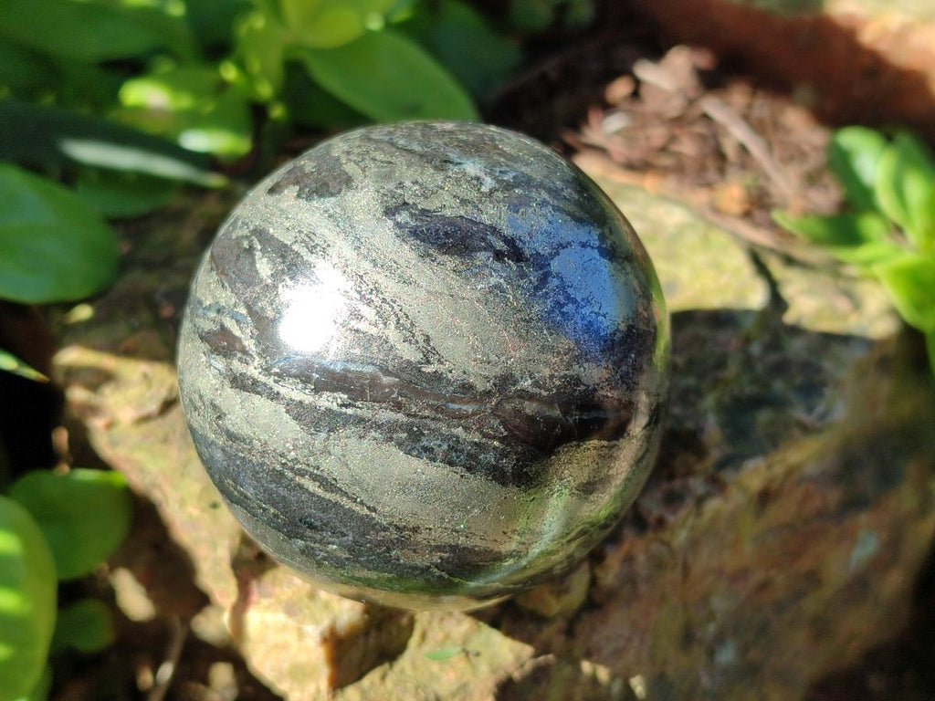 Polished Golden Pyrite "Pharaoh Stone" Sphere x 1 From Iron Duke Mine, Zimbabwe