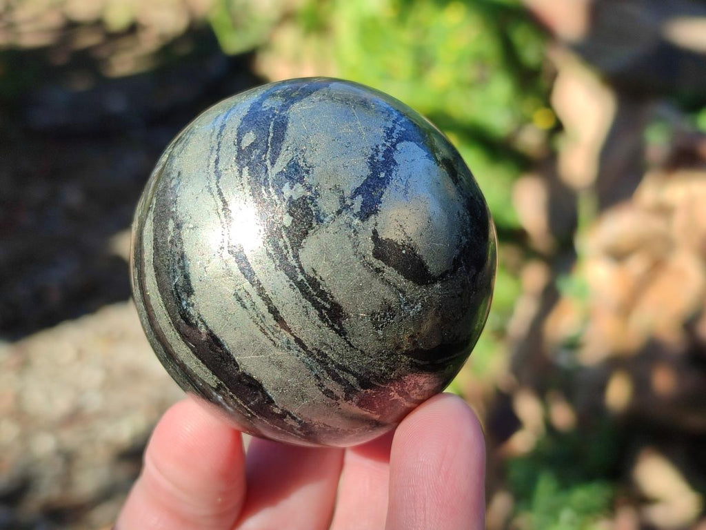 Polished Golden Pyrite "Pharaoh Stone" Sphere x 1 From Iron Duke Mine, Zimbabwe