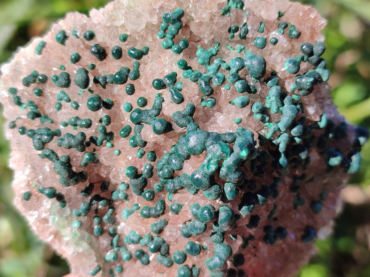 Natural Cabinet Size Ball Malachite Specimen and Smokey Quartz on Dolomite Matrix  x 1 From Kambove, Congo