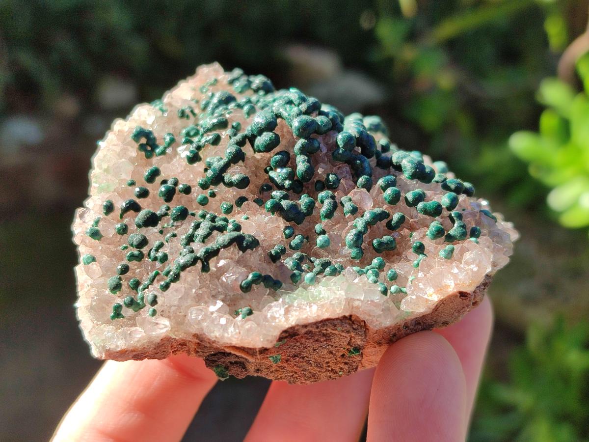 Natural Cabinet Size Ball Malachite Specimen and Smokey Quartz on Dolomite Matrix  x 1 From Kambove, Congo