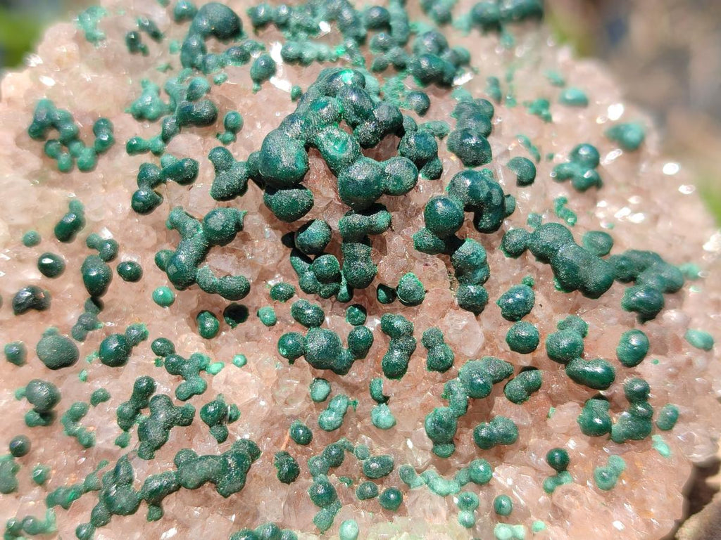 Natural Cabinet Size Ball Malachite Specimen and Smokey Quartz on Dolomite Matrix  x 1 From Kambove, Congo