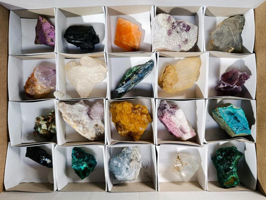 Natural Mix of African Minerals and Crystal Set of 20 x 1 From Southern Africa