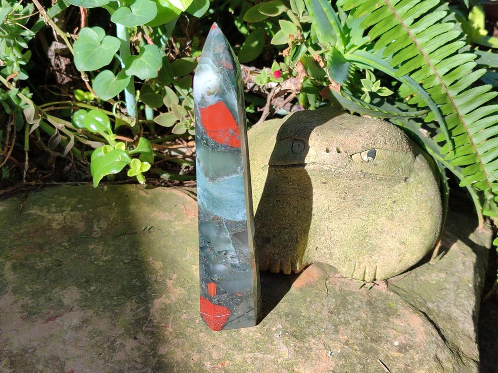 Polished Bloodstone with Pyrite Display Crystal x 1 From Swaziland
