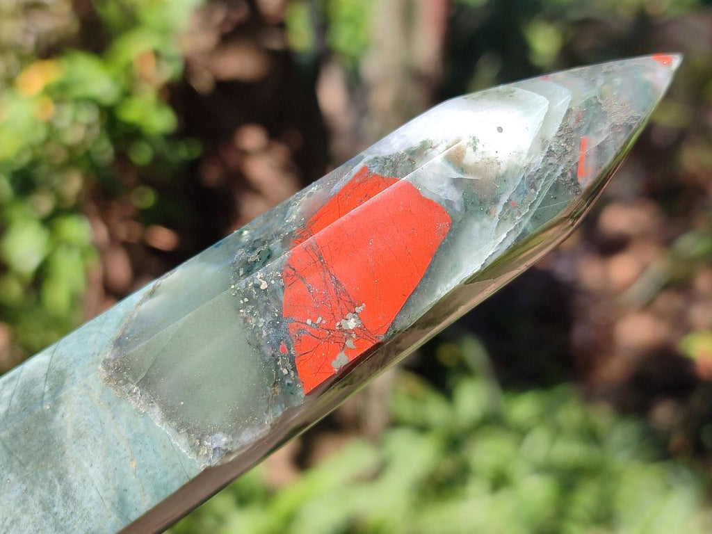 Polished Bloodstone with Pyrite Display Crystal x 1 From Swaziland