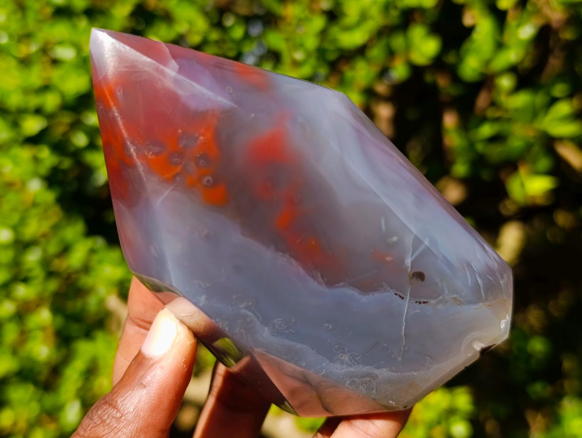 Polished Fire Strawberry Agate Display Crystal x 1 From Mozambique