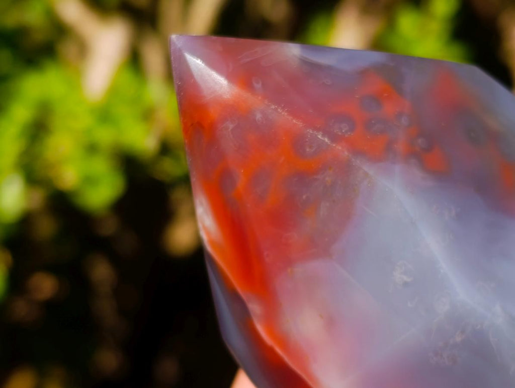 Polished Fire Strawberry Agate Display Crystal x 1 From Mozambique