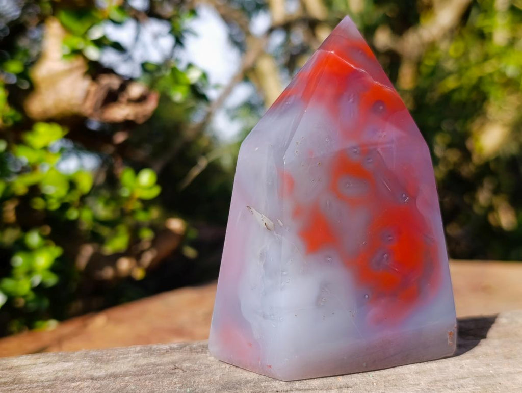 Polished Fire Strawberry Agate Display Crystal x 1 From Mozambique
