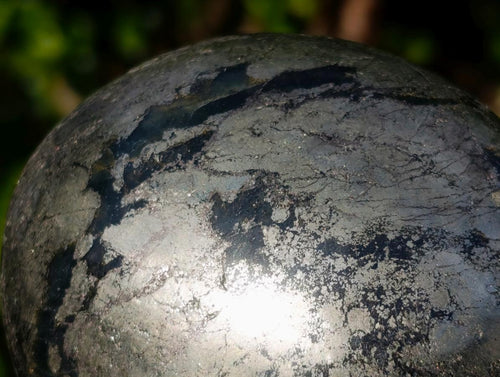 Polished Cabinet Size Basalt and Pyrite Pharaoh Stone Palm Stone x 1 From Iron Duke Mine, Zimbabwe
