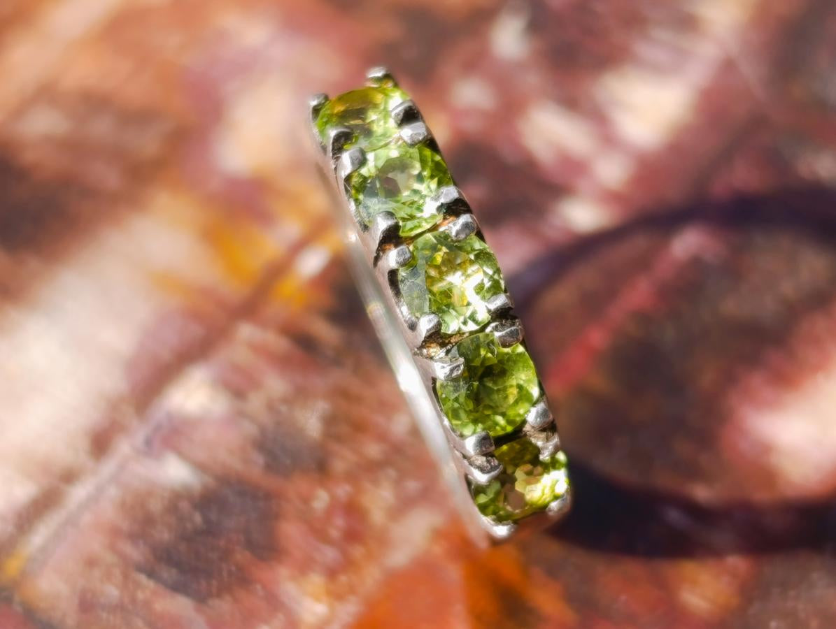 Hand Made Faceted Peridot Silver Ring - Sold Per Item - From India