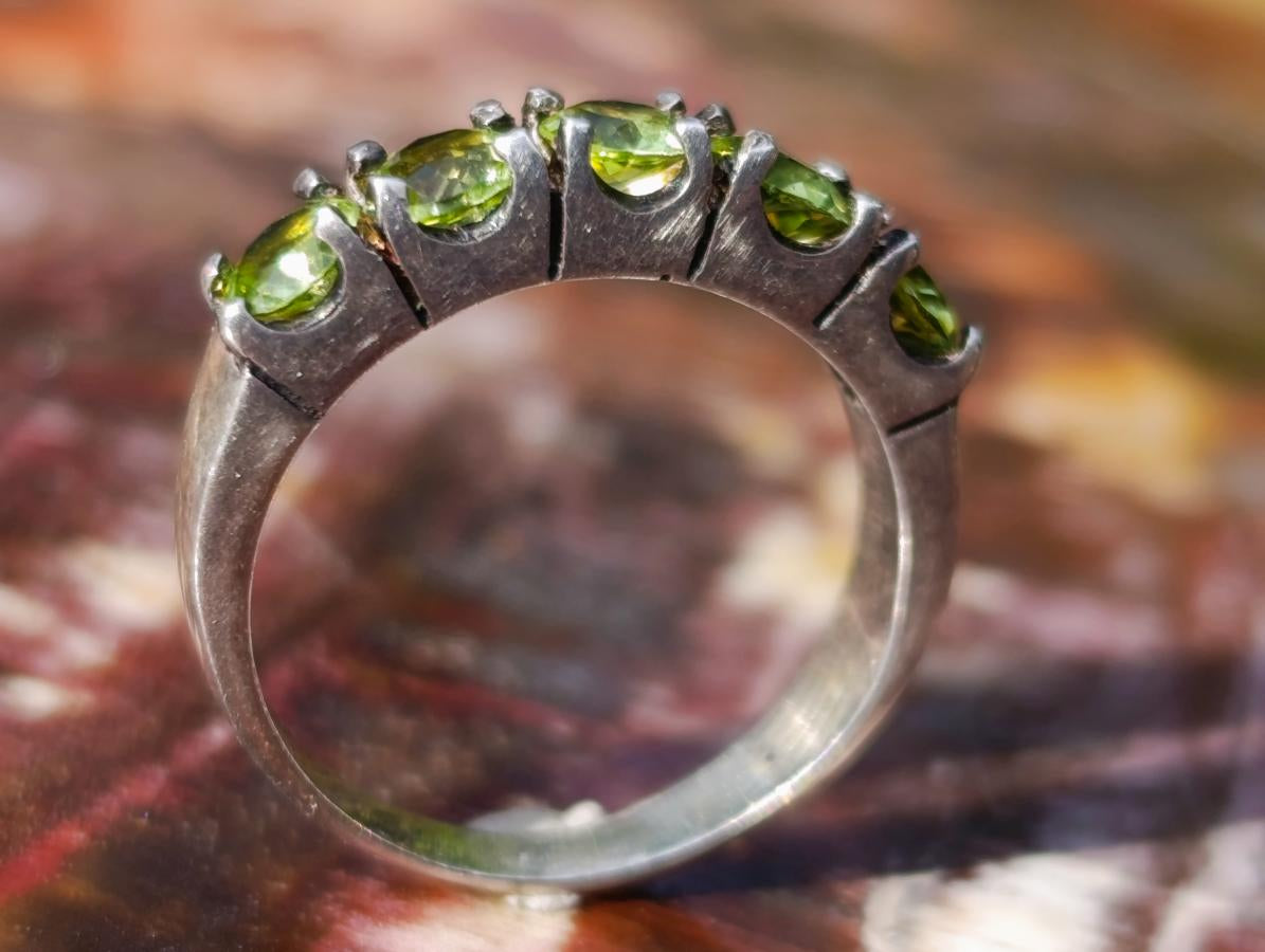 Hand Made Faceted Peridot Silver Ring - Sold Per Item - From India