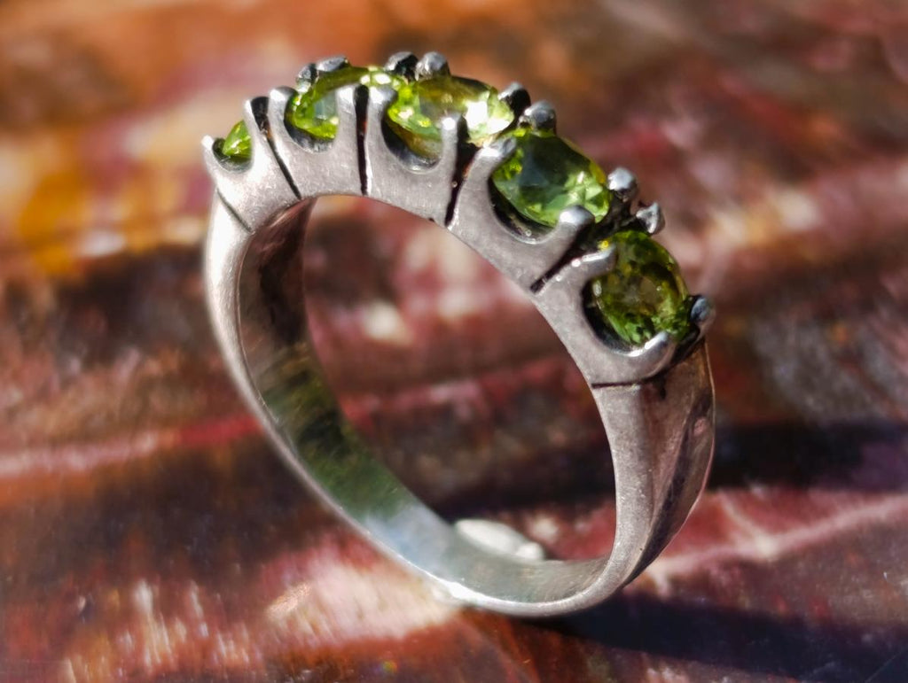 Hand Made Faceted Peridot Silver Ring - Sold Per Item - From India