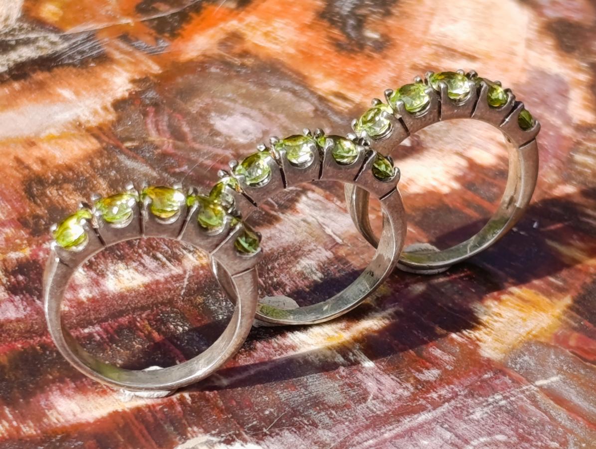 Hand Made Faceted Peridot Silver Ring - Sold Per Item - From India