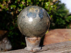 Polished Large Basalt and Pyrite Pharaoh Stone Sphere x 1 From Iron Duke Mine, Zimbabwe