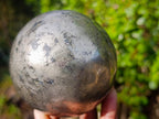 Polished Large Basalt and Pyrite Pharaoh Stone Sphere x 1 From Iron Duke Mine, Zimbabwe