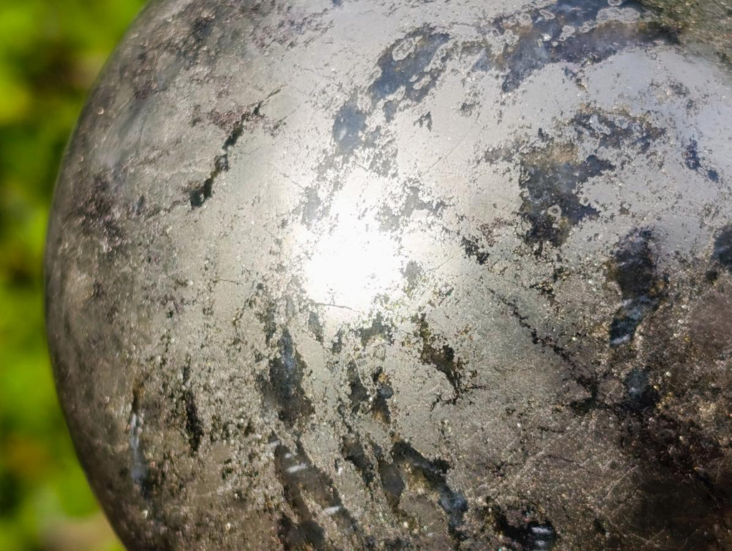 Polished Large Basalt and Pyrite Pharaoh Stone Sphere x 1 From Iron Duke Mine, Zimbabwe