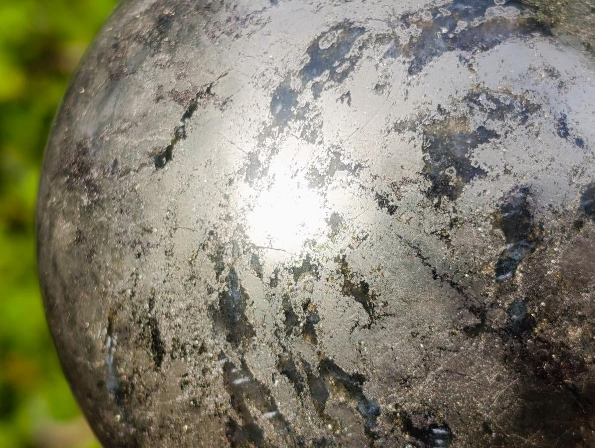 Polished Large Basalt and Pyrite Pharaoh Stone Sphere x 1 From Iron Duke Mine, Zimbabwe