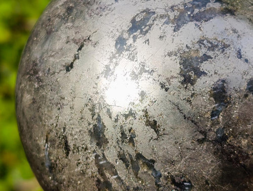 Polished Large Basalt and Pyrite Pharaoh Stone Sphere x 1 From Iron Duke Mine, Zimbabwe