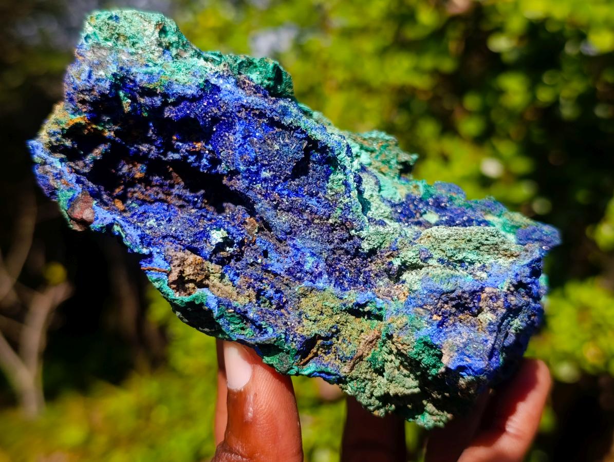 Natural Large Azurite with Malachite Cabinet Specimen x 1 From Jakka Mine, Congo