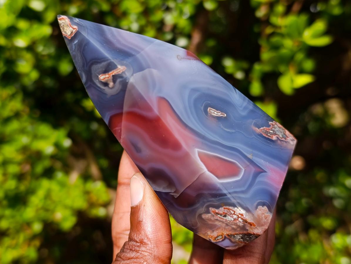 Polished Strawberry Agate Display Crystal x 1 From Mozambique