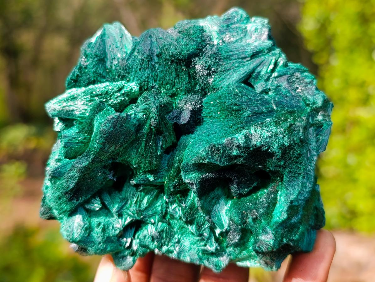 Natural Cabinet Size Silky Malachite Specimen x 1 From Kasompe, Congo