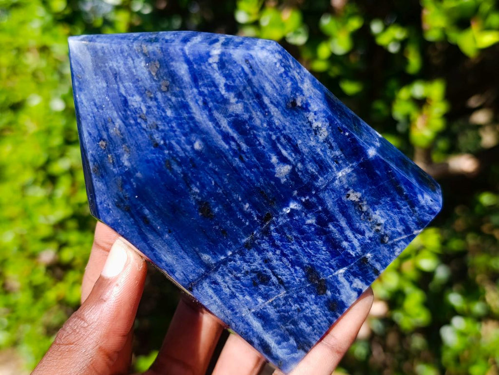 Polished Deep Navy Blue Sodalite Display Crystal x 1 From Kunene, Namibia