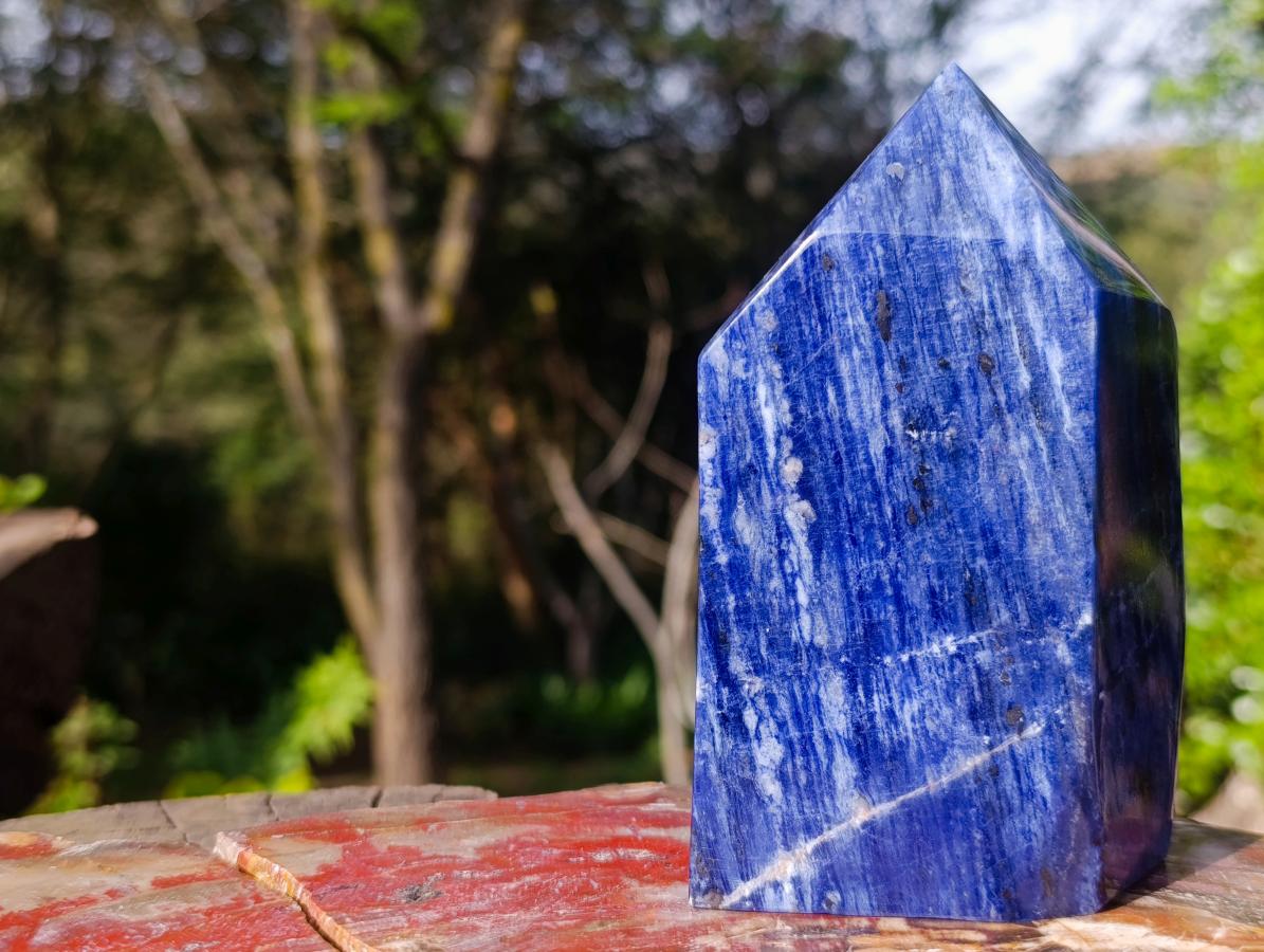 Polished Deep Navy Blue Sodalite Display Crystal x 1 From Kunene, Namibia