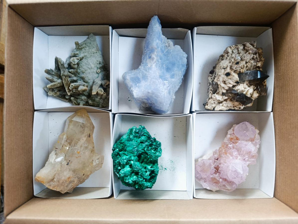 Natural Mix of African Minerals and Crystals Set of 12 x 1 From Southern Africa